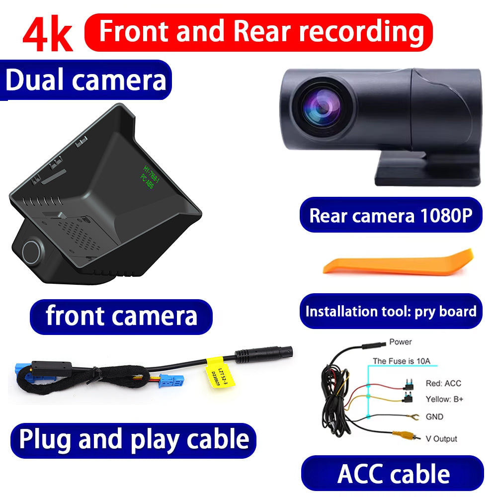 for Ford Bronco Raptor U725 2021 2022 2023 2024 2025 4K Dash Cam Wifi Camera Video Recorder