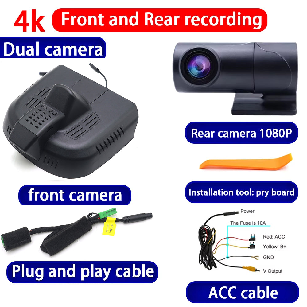 for Volvo EX30 2023 2024 2025 4K Dash Cam Wifi Camera Video Recorder