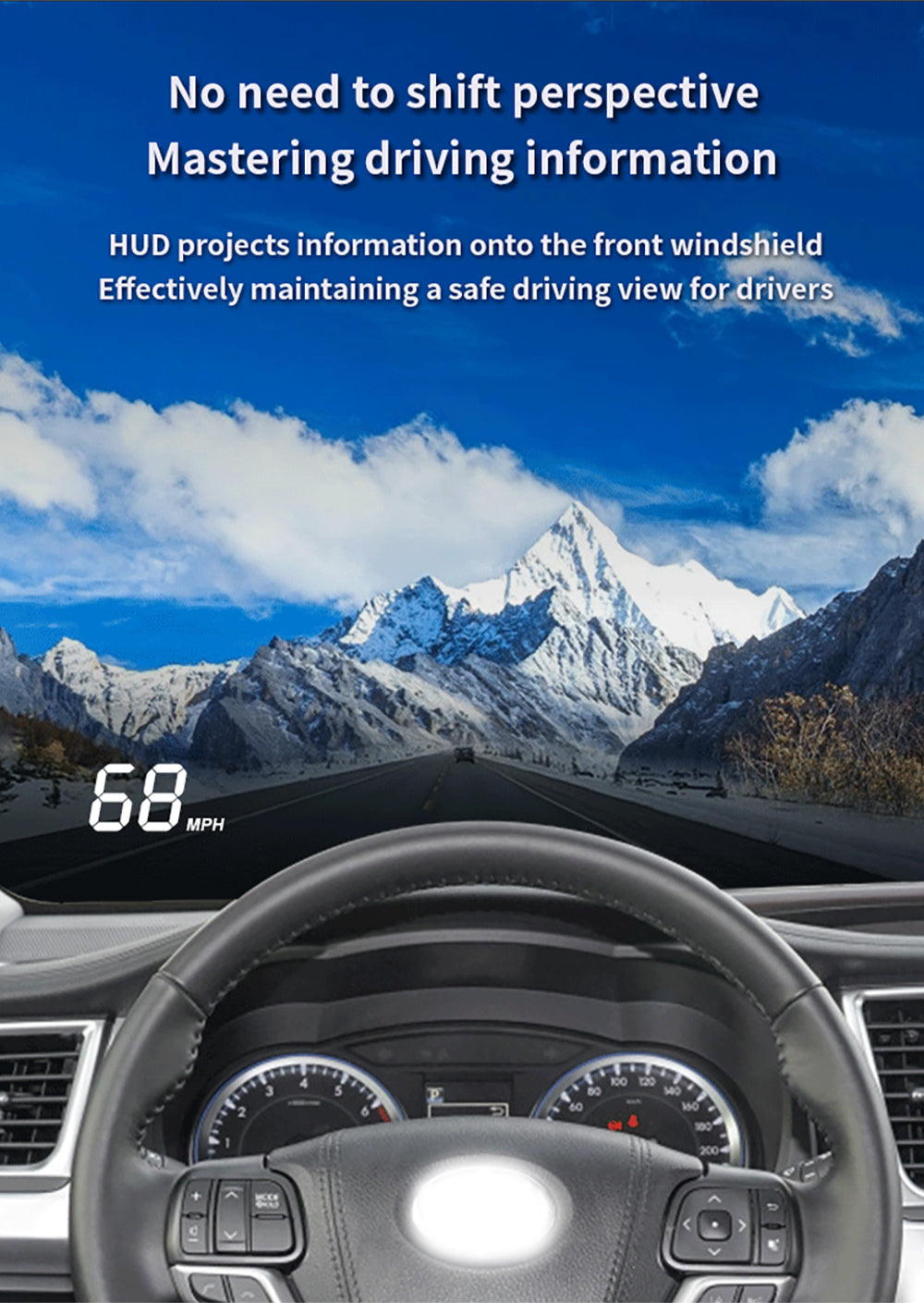 for Toyota C-HR CHR C HR AX10 AX50 2016–2024 Auto HUD Display Projector Alarm Head Up Display Speedometer