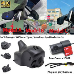 for Volkswagen VW Sharan Tiguan SpaceCross SportVan Lavida Eos 4K Dash Cam Wifi Camera Video Recorder