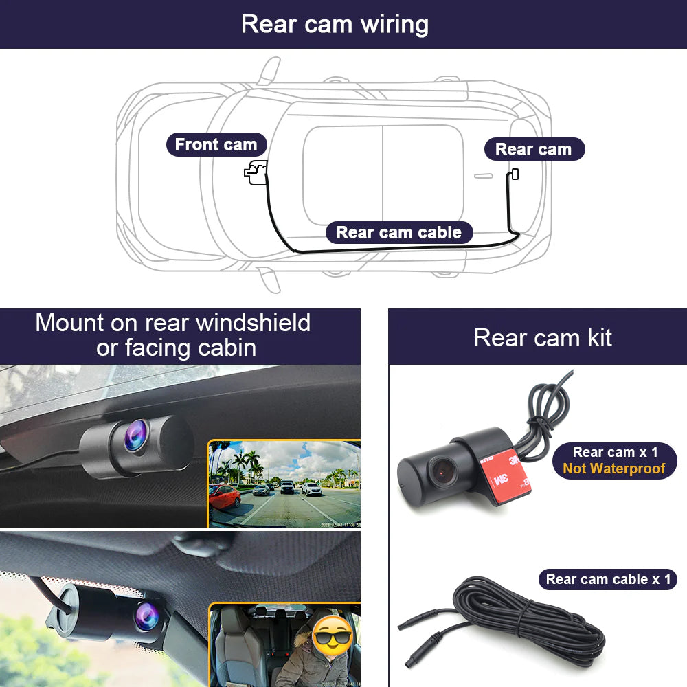 for Audi Q2 SQ2 Q3 RSQ3 F3 8U Q5 SQ5 8R FY R8 Q6 e-tron e tron GT 4K Dash Cam Wifi Camera Video Recorder