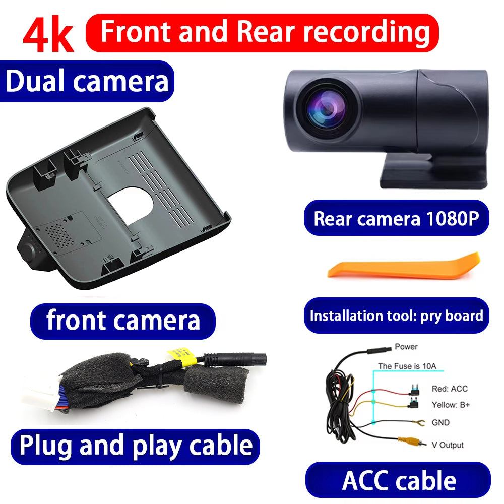 for Toyota Alphard Vellfire AH40 2023 2024 2025 4K Dash Cam Wifi Camera Video Recorder