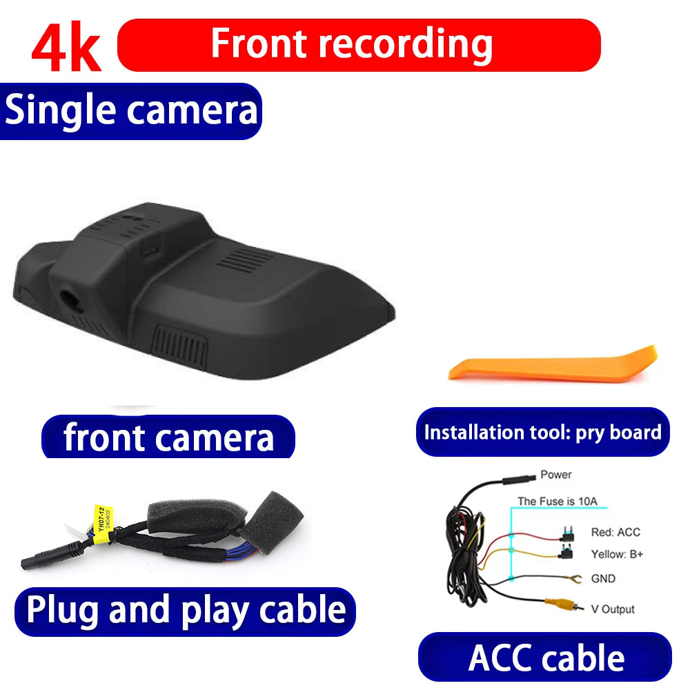for Hongqi HS7 I 2019 2020 2021 2022 2023 HUD 4K Dash Cam Wifi Camera Video Recorder