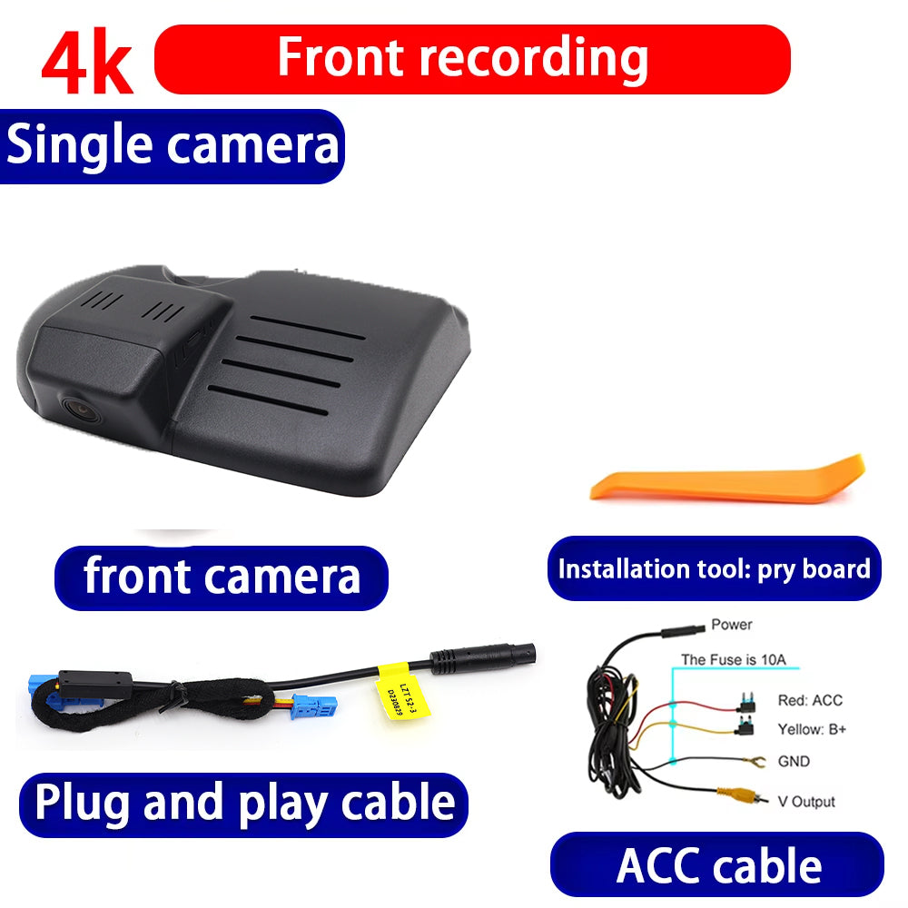 for Ford Mustang S550 2015 2016 2017 2018 2019 2020 2021 2022 2023 4K Dash Cam Wifi Camera Video Recorder