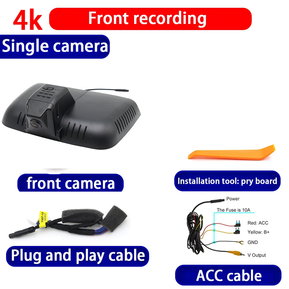 for Hongqi HS5 2019 2020 2021 2022 HUD 4K Dash Cam Wifi Camera Video Recorder