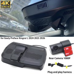 for Geely Preface Xingrui L 2024 2025 2026 4K Dash Cam Wifi Camera Video Recorder