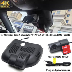 for Mercedes Benz A Class W177 V177 CLA C118 X188 EQA H243 Facelift 4K Dash Cam Wifi Camera Video Recorder