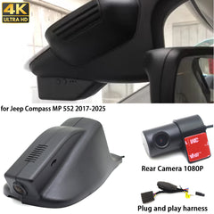 for Jeep Compass MP 552 2017-2025 HUD 4K Dash Cam Wifi Camera Video Recorder