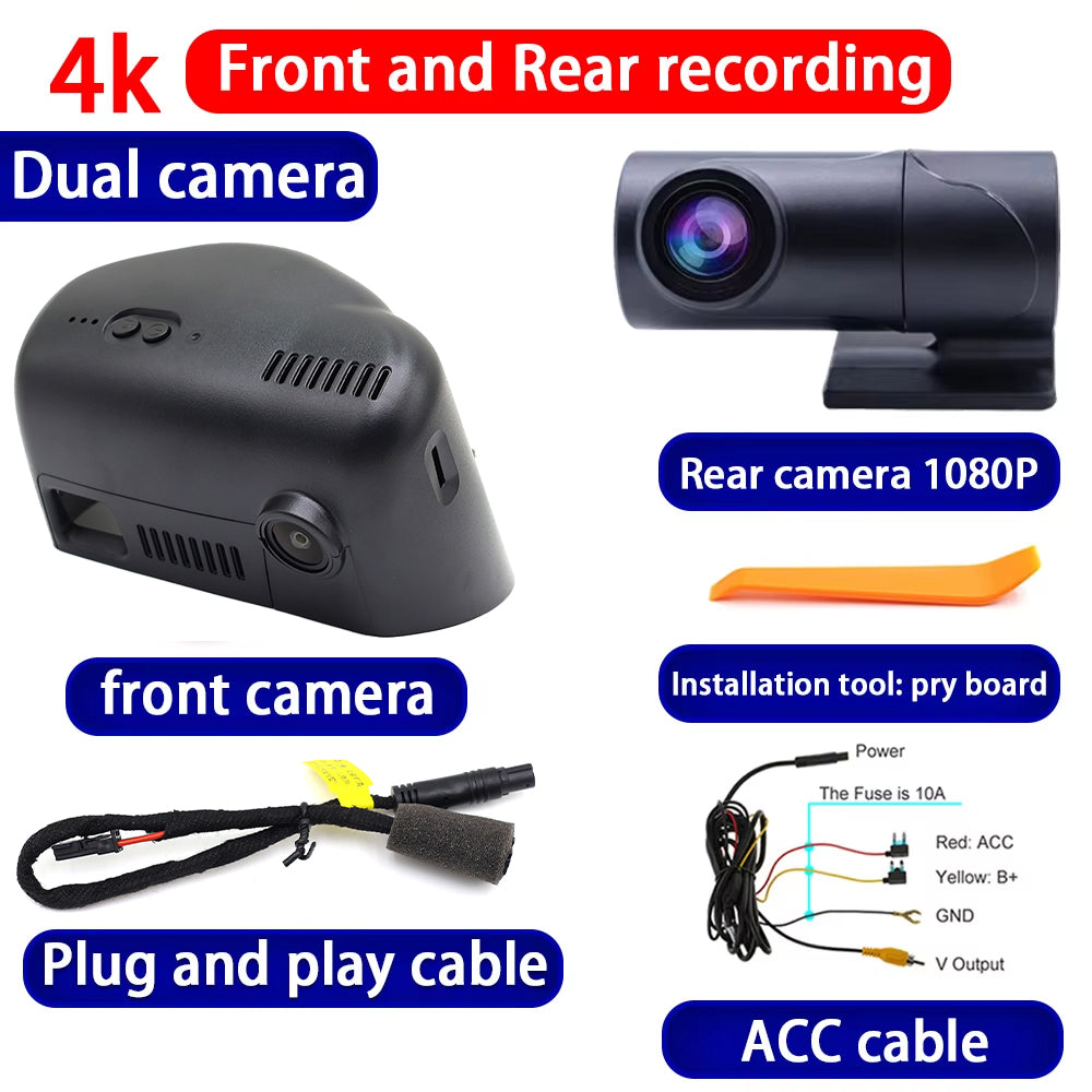 for Jeep Grand Cherokee WK WK2 2011-2022 HUD 4K Dash Cam Wifi Camera Video Recorder