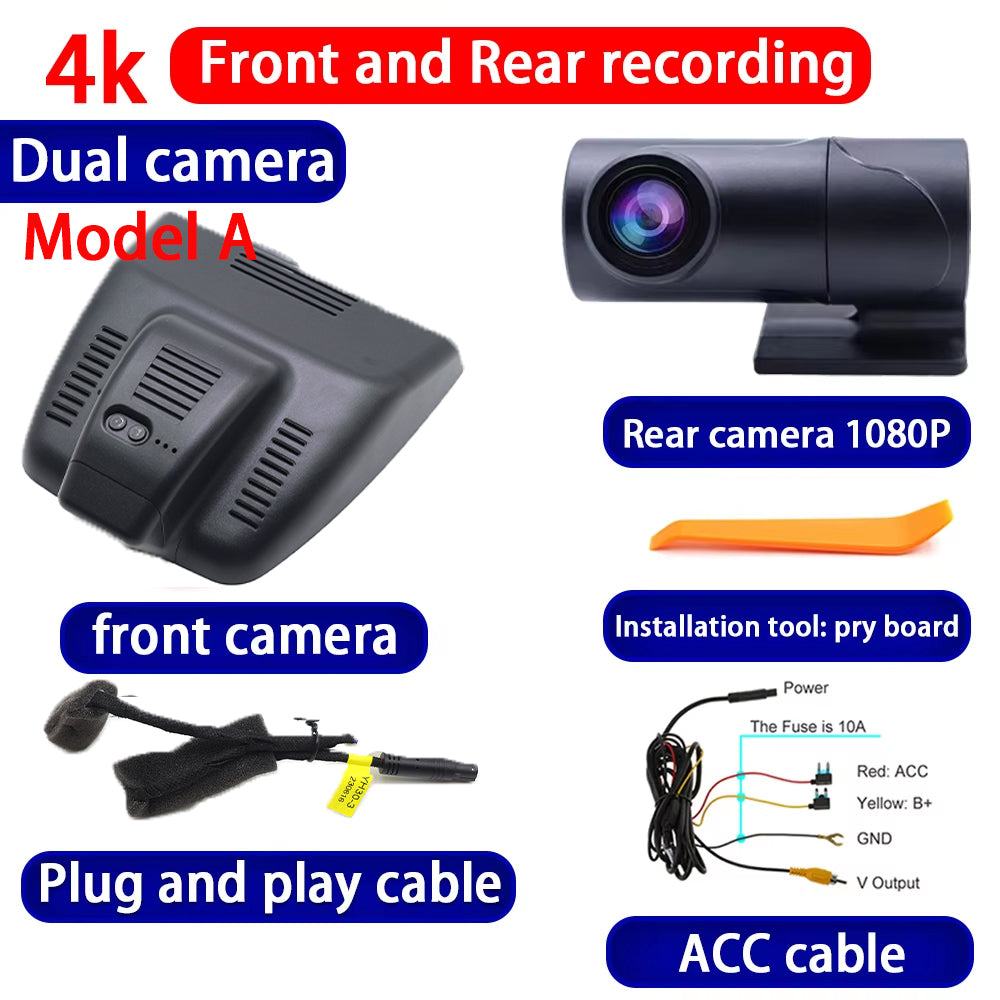 for Honda Accord 10 Mk10 CV 2018 2019 2020 2021 2022 4K Dash Cam Wifi Camera Video Recorder