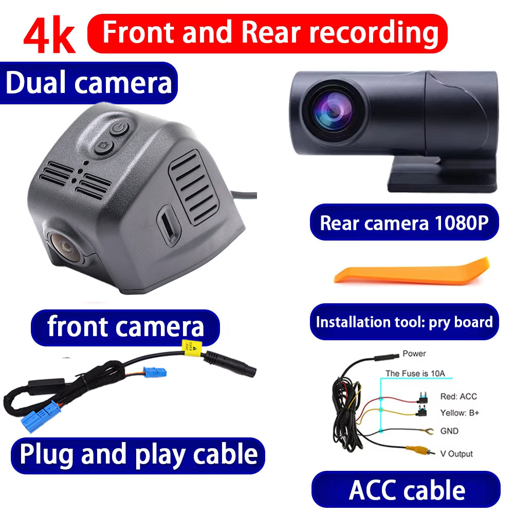 for Lincoln Aviator Corsair Navigator L U625 U554 U611 2022-2025 HUD 4K Dash Cam Wifi Camera Video Recorder