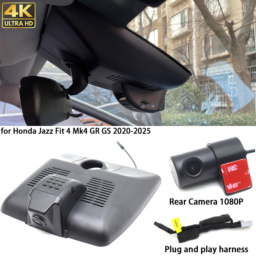 for Honda Jazz Fit 4 Mk4 GR GS 2020-2025 2160P 4K Dash Cam Wifi Camera Video Recorder