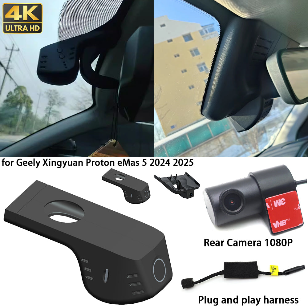 for Geely Xingyuan Proton eMas 5 2024 2025 4K Dash Cam Wifi Camera Video Recorder