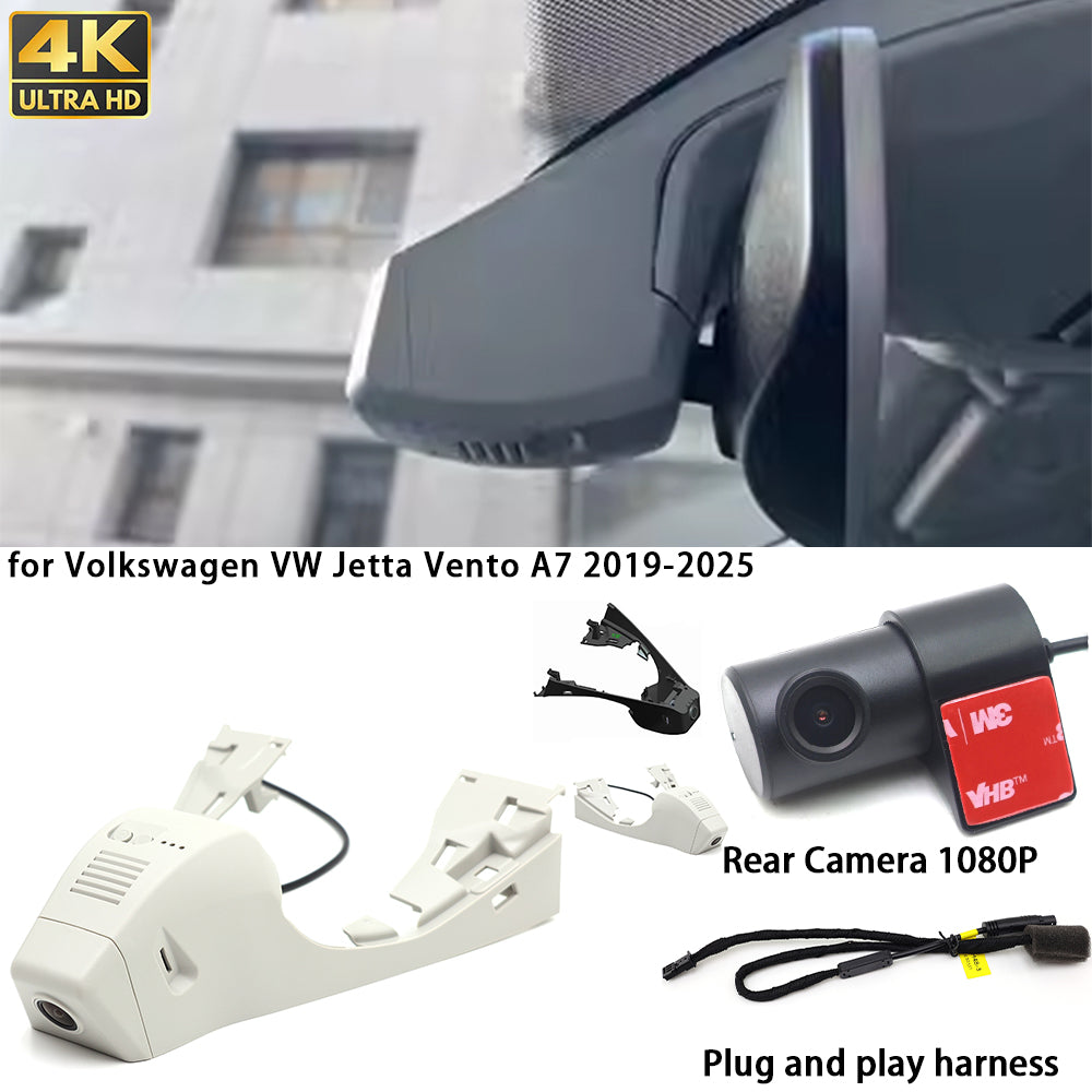 for Volkswagen VW Jetta Vento A7 2019-2025 4K Dash Cam Wifi Camera Video Recorder