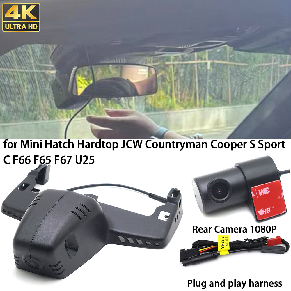 for Mini Hatch Hardtop JCW Countryman Cooper S Sport C F66 F65 F67 U25 4K Dash Cam Wifi Camera Video Recorder
