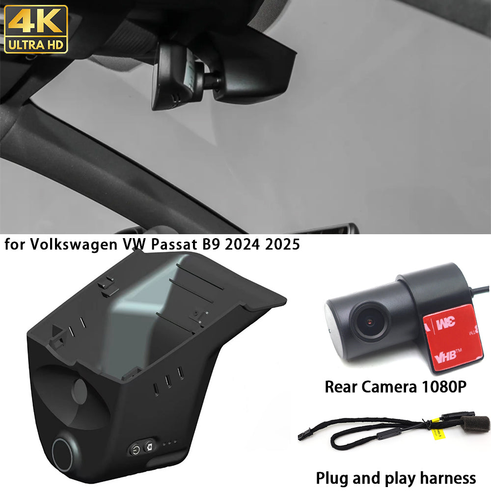 for Volkswagen VW Passat B9 2024 2025 4K Dash Cam Wifi Camera Video Recorder