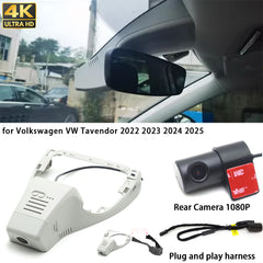 for Volkswagen VW Tavendor 2022 2023 2024 2025 4K Dash Cam Wifi Camera Video Recorder