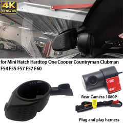 for Mini Hatch Hardtop One Cooper Countryman Clubman F54 F55 F57 F57 F60 4K Dash Cam Wifi Camera Video Recorder