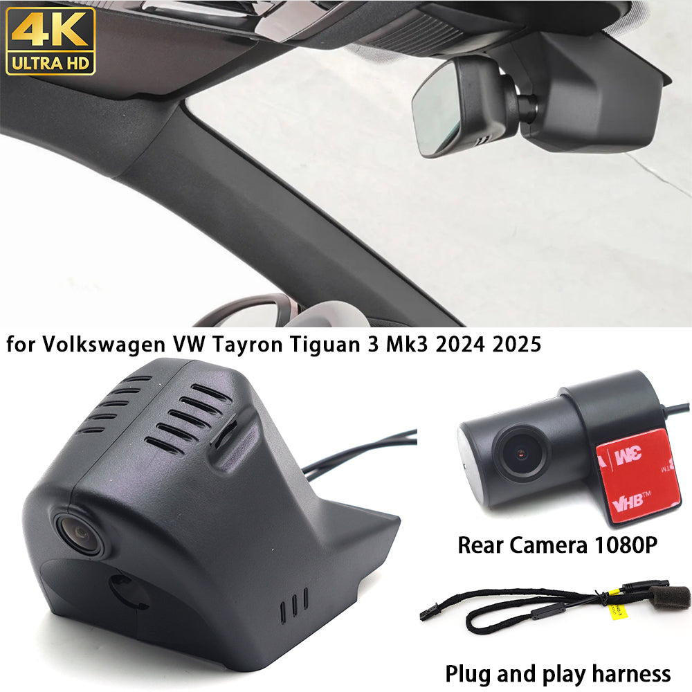 for Volkswagen VW Tayron Tiguan 3 Mk3 2024 2025 4K Dash Cam Wifi Camera Video Recorder
