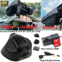 for Jeep Cherokee KL 2014 2015 2016 2017 2018 4K Dash Cam Wifi Camera Video Recorder