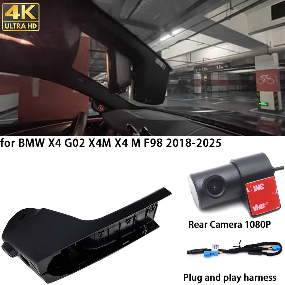 for BMW X4 G02 X4M X4 M F98 2018-2025 4K Dash Cam Wifi Camera Video Recorder