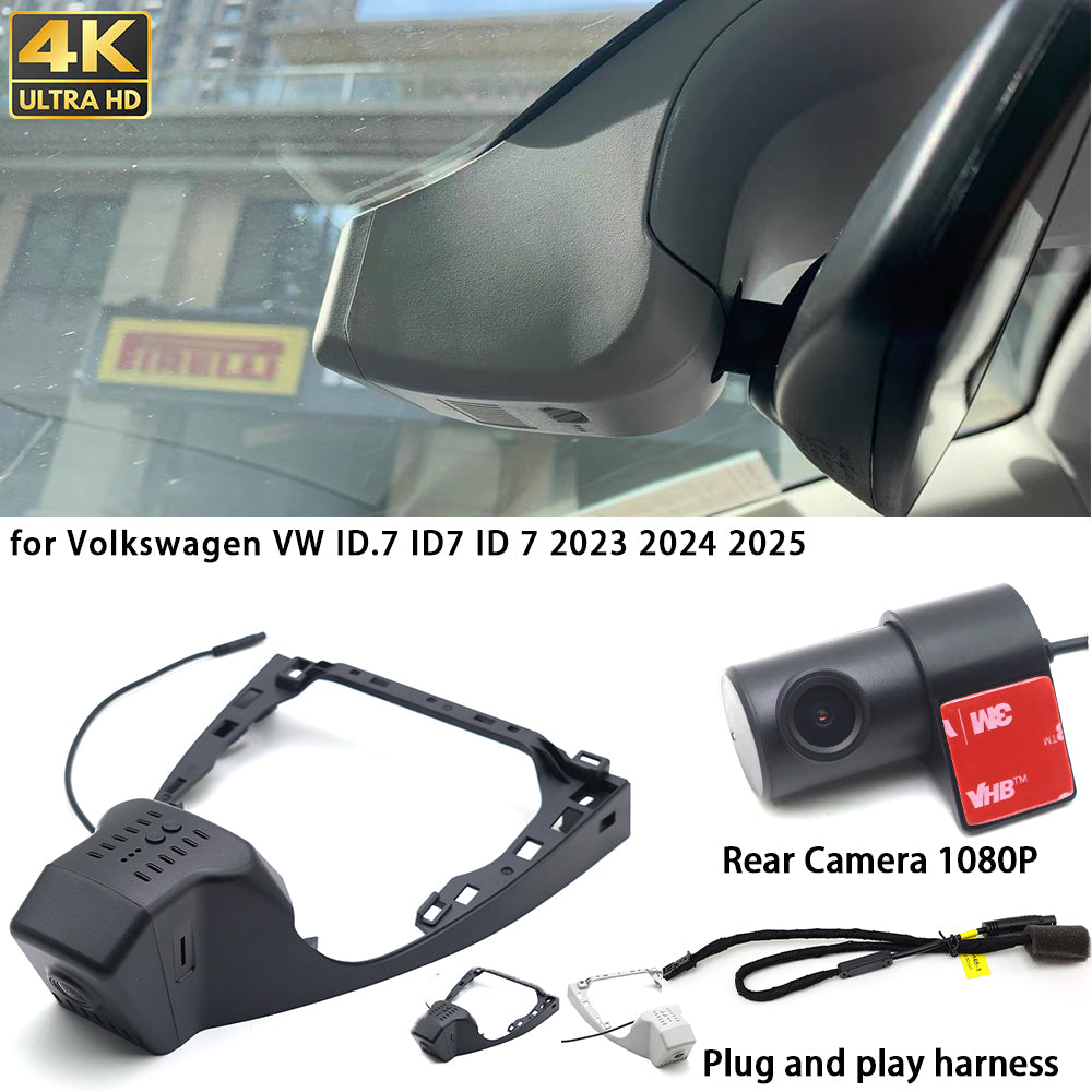 for Volkswagen VW ID.7 ID7 ID 7 2023 2024 2025 4K Dash Cam Wifi Camera Video Recorder