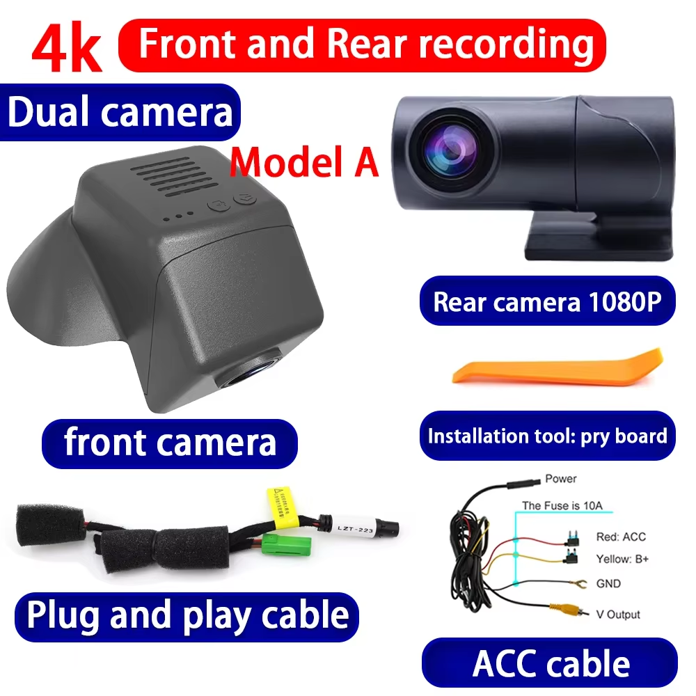 for Volvo V40 2012 2013 2014 2015 2016 2017 2018 2019 4K Dash Cam Wifi Camera Video Recorder