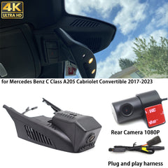 for Mercedes Benz C Class A205 Cabriolet Convertible 2017-2023 4K Dash Cam Wifi Camera Video Recorder