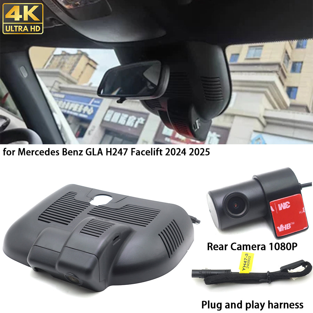 for Mercedes Benz GLA H247 Facelift 2024 2025 4K Dash Cam Wifi Camera Video Recorder