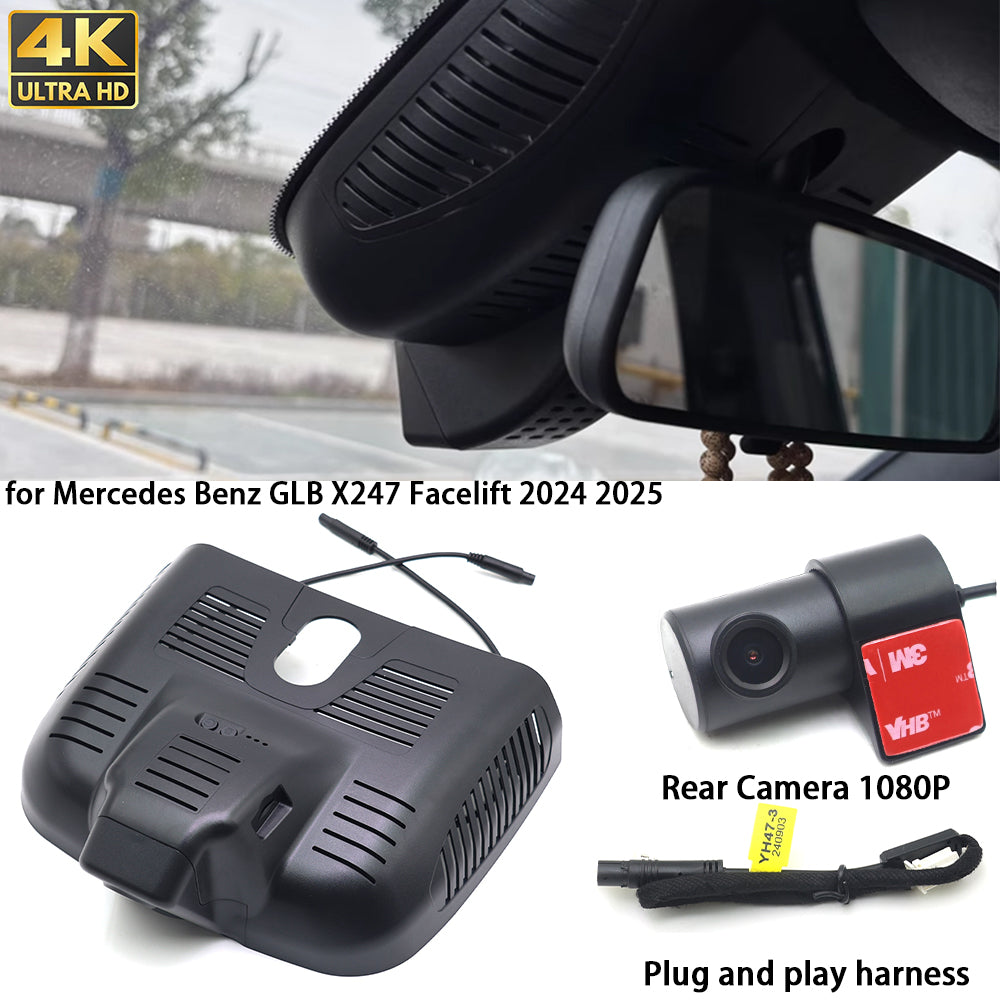 for Mercedes Benz GLB X247 Facelift 2024 2025 4K Dash Cam Wifi Camera Video Recorder