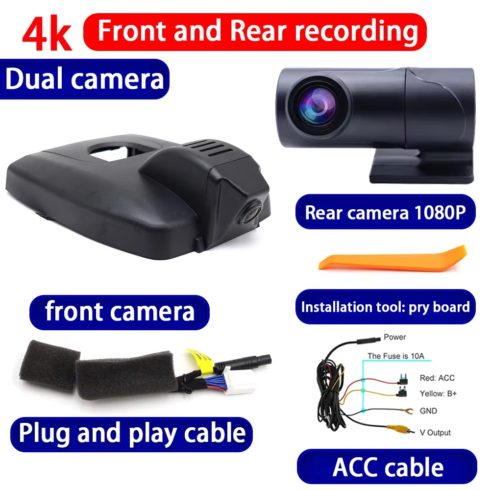 for Toyota Highlander Kluger XU70 2020 2021 2022 2023 2024 2025 4K Dash Cam Wifi Camera Video Recorder