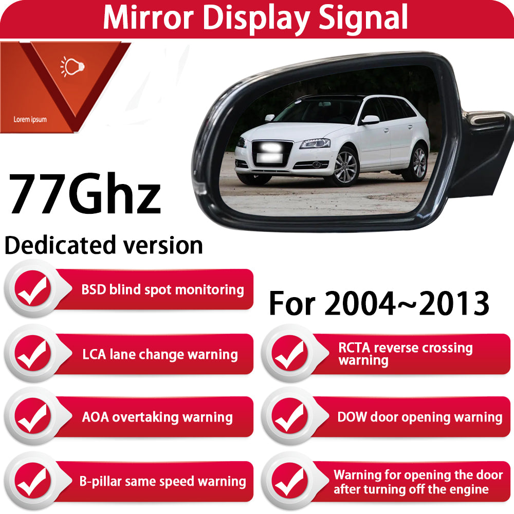 for Audi A3 S3 RS3 8P 8V 8Y 2004-2025 Side Assist Blind Spot Monitoring Detection BSM BSD System 77Ghz & 24Ghz