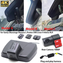 for Geely Okavango Haoyue L Proton X90 Livan 9 Aletra RL9 4K Dash Cam Wifi Camera Video Recorder
