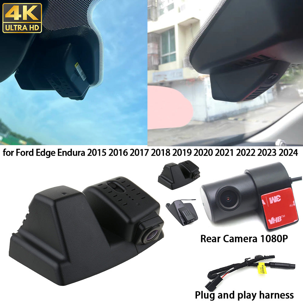 for Ford Edge Endura 2015 2016 2017 2018 2019 2020 2021 2022 2023 2024 4K Dash Cam Wifi Camera Video Recorder