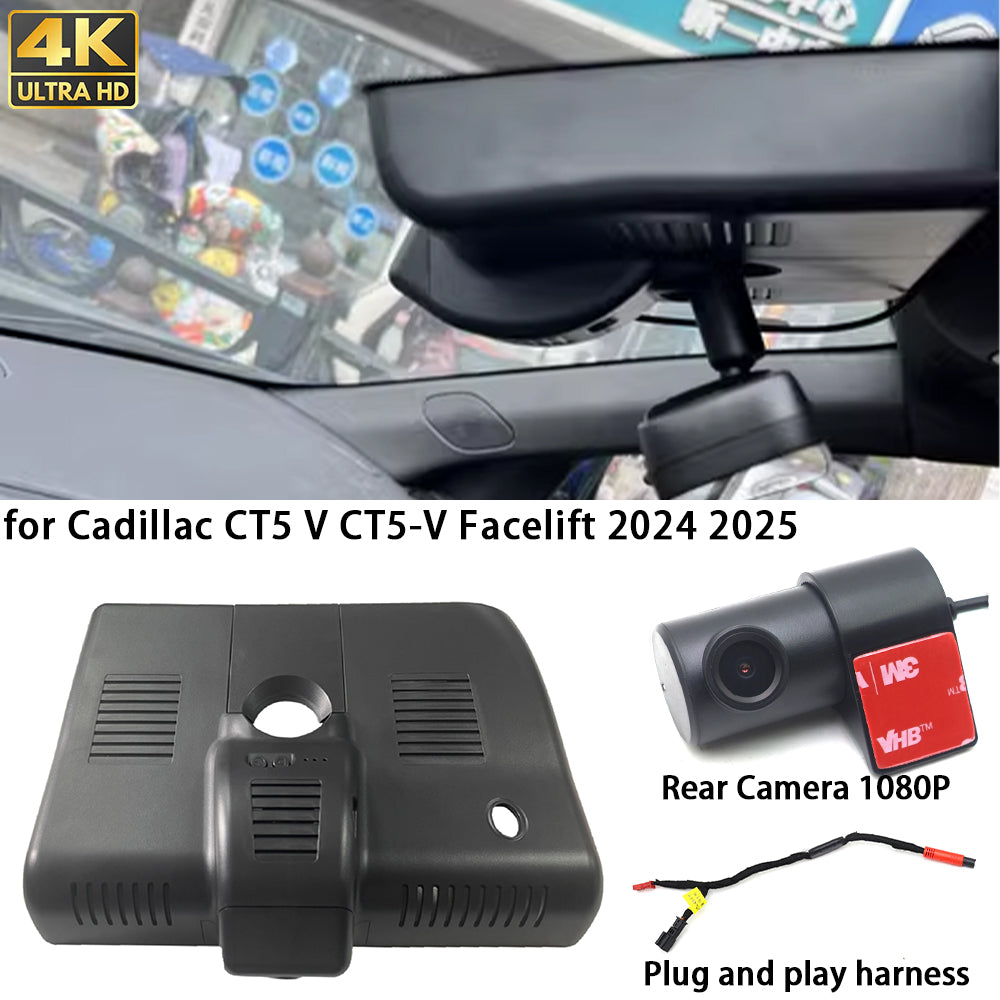 for Cadillac CT5 V CT5-V Facelift 2024 2025 4K Dash Cam Wifi Camera Video Recorder