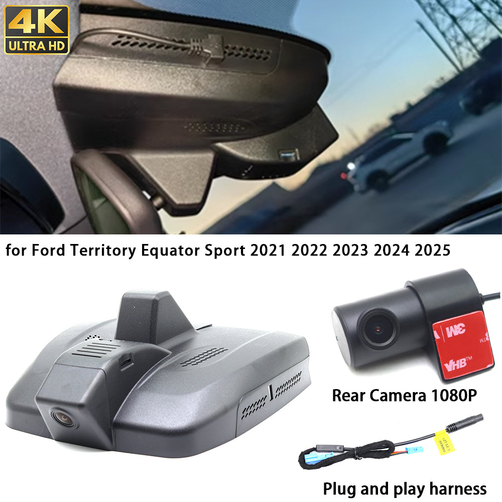 for Ford Territory Equator Sport 2021 2022 2023 2024 20254K Dash Cam Wifi Camera Video Recorder
