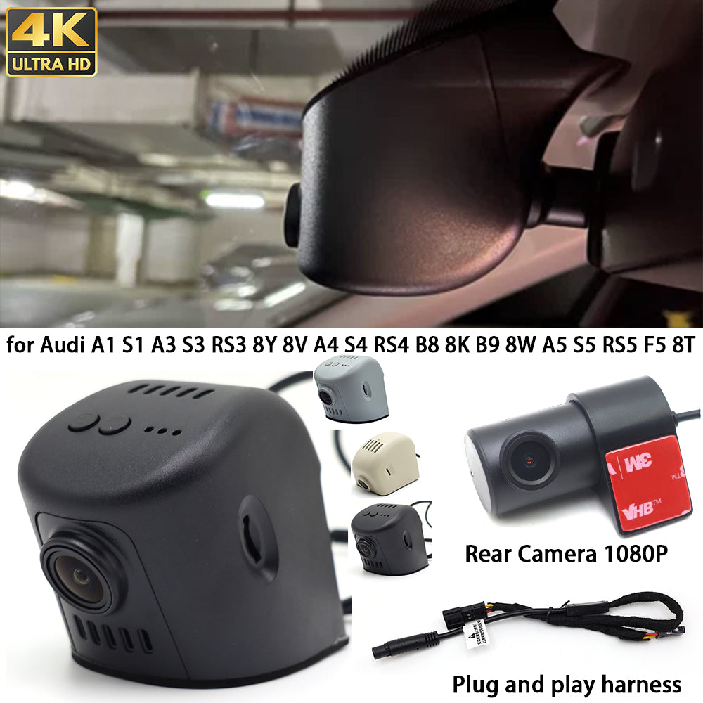 for Audi A1 S1 A3 S3 RS3 8Y 8V A4 S4 RS4 B8 8K B9 8W A5 S5 RS5 F5 8T 4K Dash Cam Wifi Camera Video Recorder