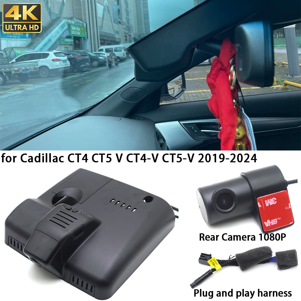 for Cadillac CT4 CT5 V CT4-V CT5-V 2019-2024 4K Dash Cam Wifi Camera Video Recorder