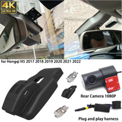 for Hongqi H5 2017-2022 Wifi 4K Dash Cam Camera Video Recorder 4K Dash Cam Wifi Camera Video Recorder