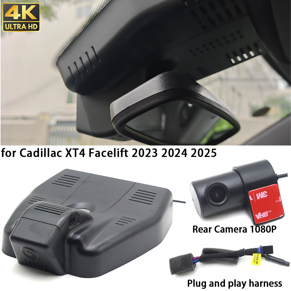 for Cadillac XT4 Facelift 2023 2024 2025 4K Dash Cam Wifi Camera Video Recorder