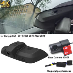 for Hongqi HS7 I 2019 2020 2021 2022 2023 HUD 4K Dash Cam Wifi Camera Video Recorder
