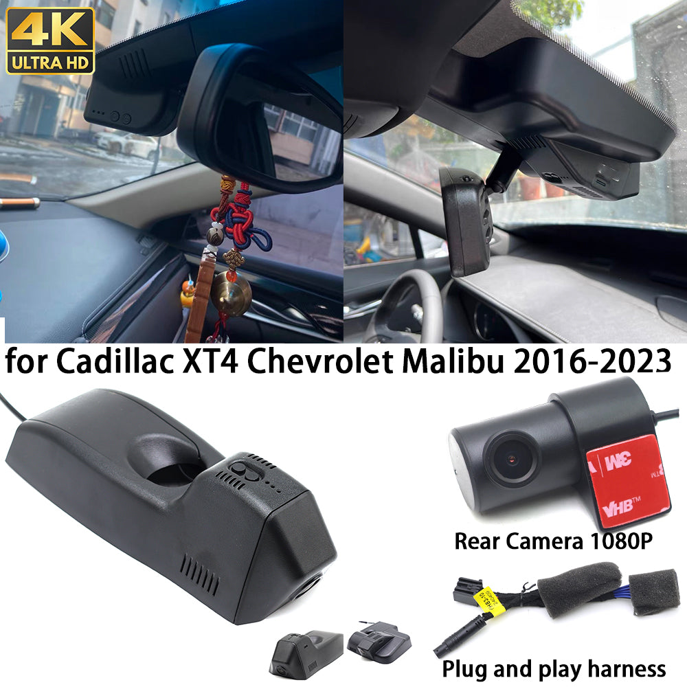 for Cadillac XT4 Chevrolet Malibu 2016-2023 4K Dash Cam Wifi Camera Video Recorder