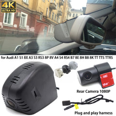 for Audi A1 S1 8X A3 S3 RS3 8P 8V A4 S4 RS4 B7 8E 8H B8 8K TT TTS TTRS 4K Dash Cam Wifi Camera Video Recorder