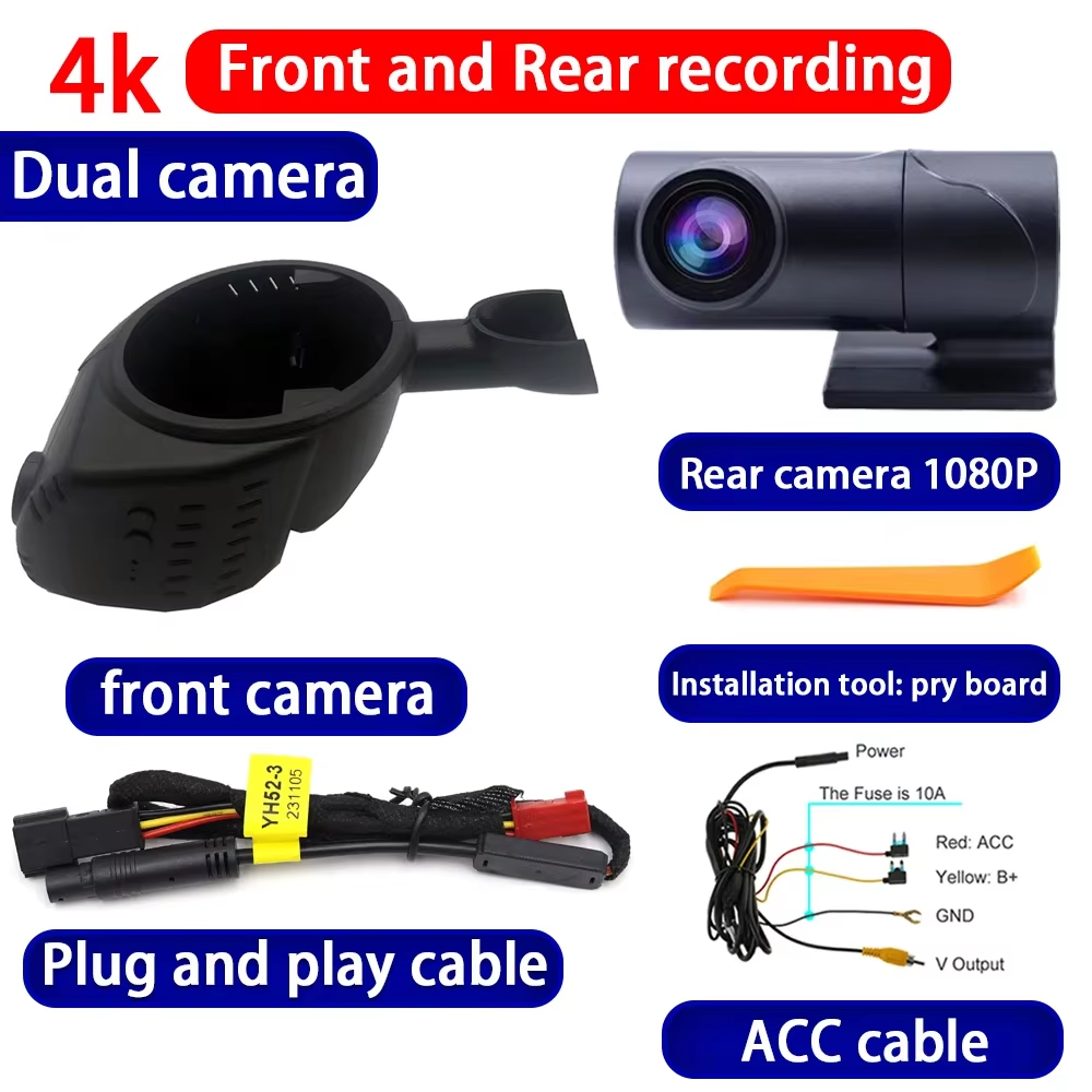 for Mini Hatch Hardtop One Cooper Countryman Clubman F54 F55 F57 F57 F60 4K Dash Cam Wifi Camera Video Recorder