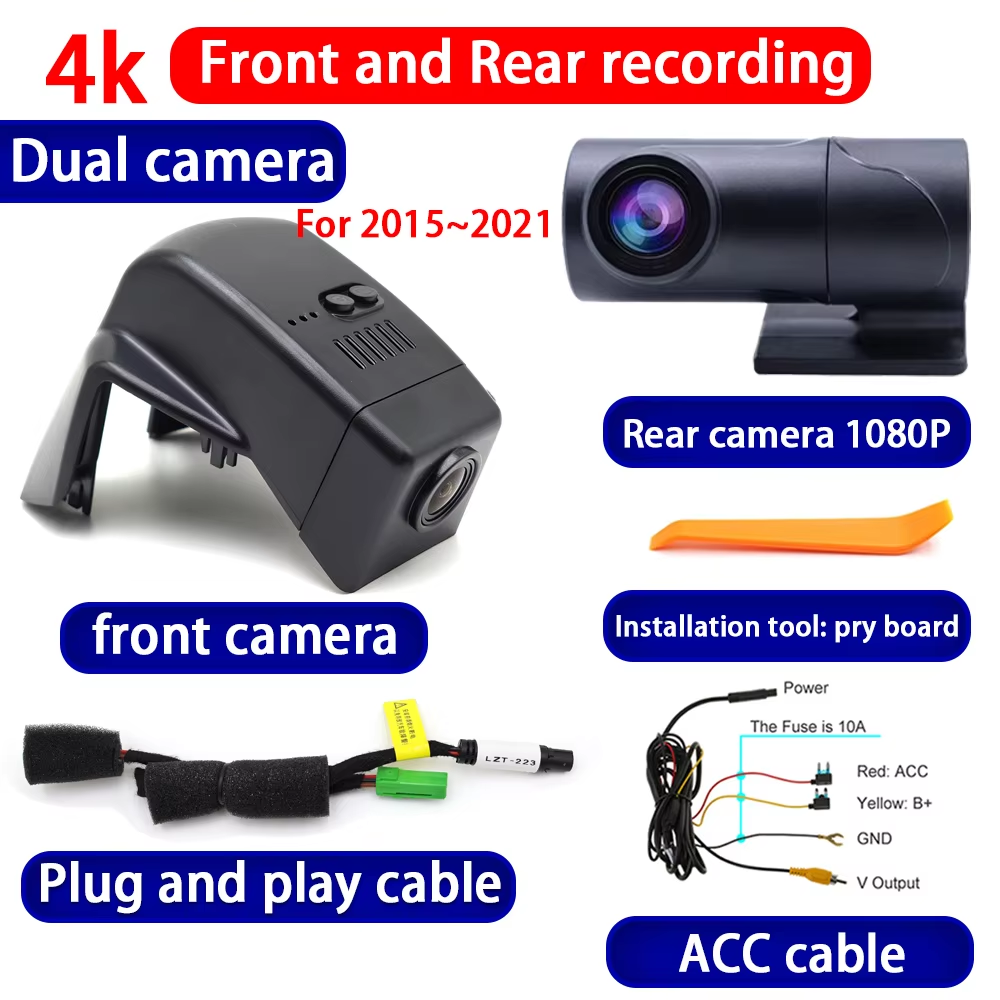 for Volvo XC90 2015-2025 4K Dash Cam Wifi Camera Video Recorder