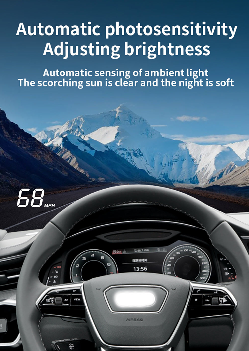 for Audi A6 S6 RS6 C8 4K 2019-2025 Auto HUD Display Projector Alarm Head Up Display Speedometer