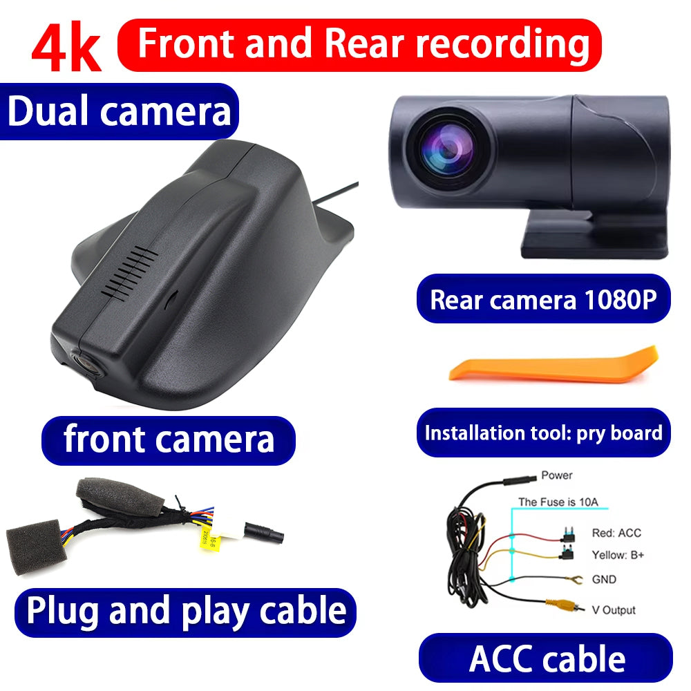 for Jeep Compass MP 552 2017-2025 HUD 4K Dash Cam Wifi Camera Video Recorder