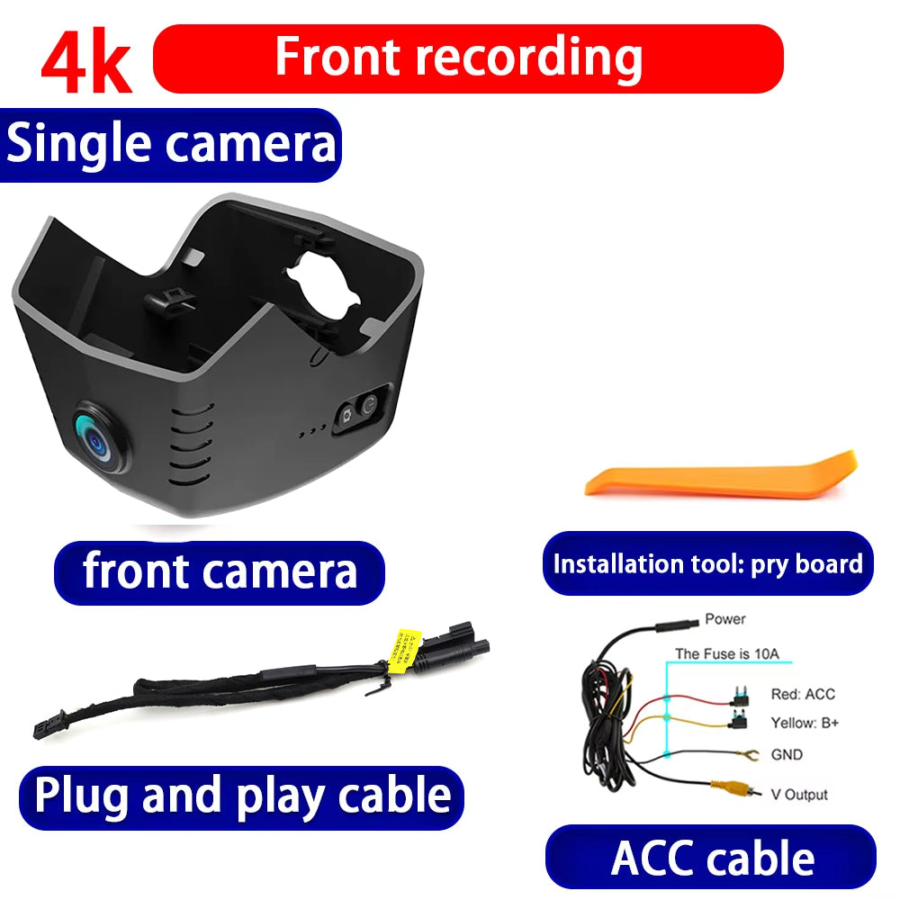 for Hongqi HS7 II 2023 2024 2025 HUD 4K Dash Cam Wifi Camera Video Recorder
