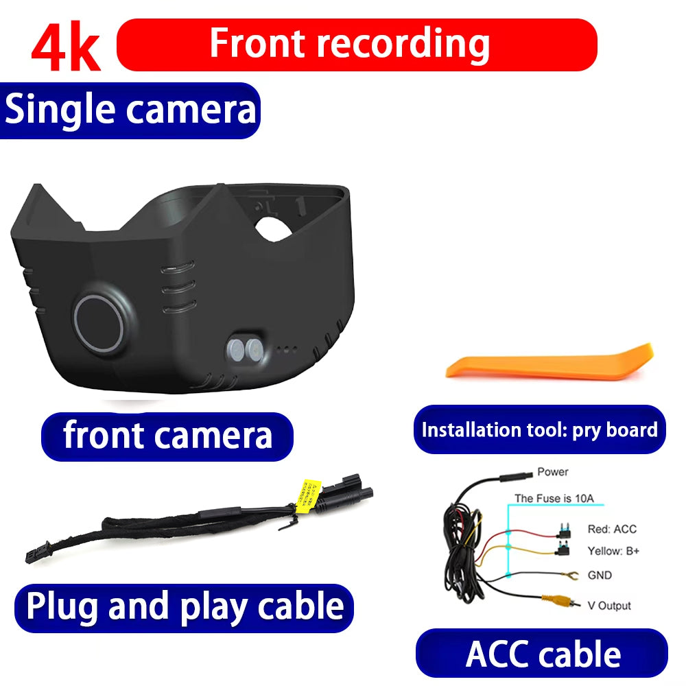for Hongqi HS3 2023 2024 2025 HUD 4K Dash Cam Wifi Camera Video Recorder