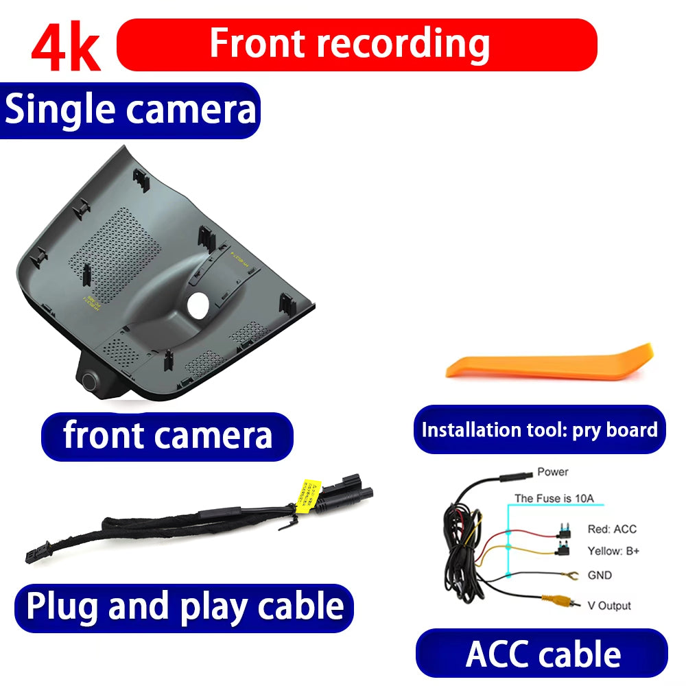 for Hongqi EH7 2023 2024 2025 HUD 4K Dash Cam Wifi Camera Video Recorder